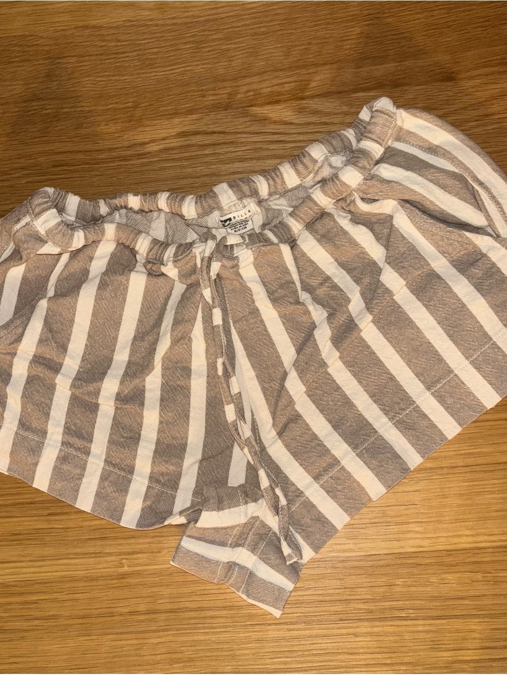 Billabong Beige and White Striped Women’s Shorts
